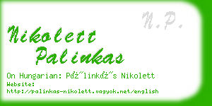 nikolett palinkas business card